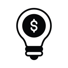 Dollar inside bulb depicting innovative idea, financial idea icon design