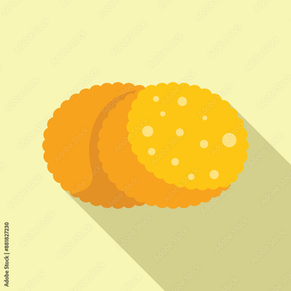 Poster round cracker icon. flat illustration of round cracker icon for web design
