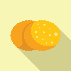 Round cracker icon. Flat illustration of round cracker icon for web design