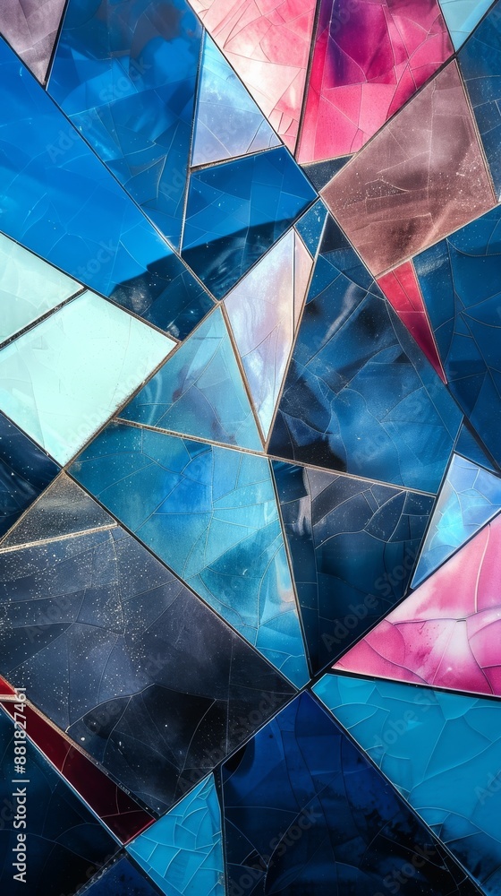 Aufkleber abstract background showing a modern architectural detail with a geometric pattern made of colorful 