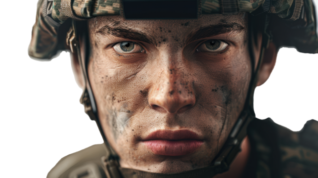 PNG image of serious male soldier