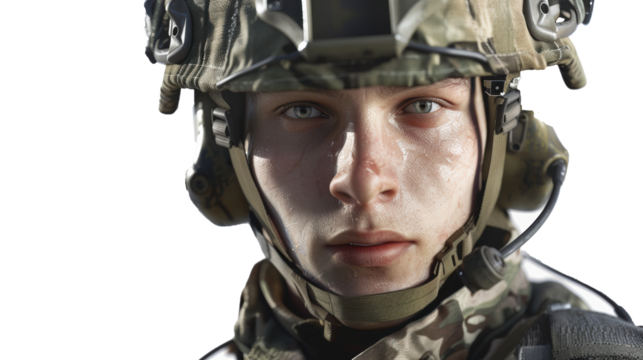 PNG image of serious male soldier