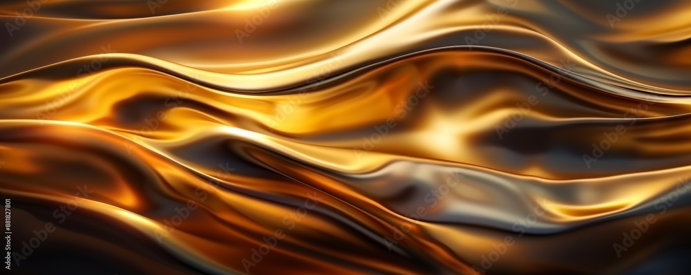 Poster abstract liquid gold background with smooth lines, creating a luxurious and elegant design. perfect 