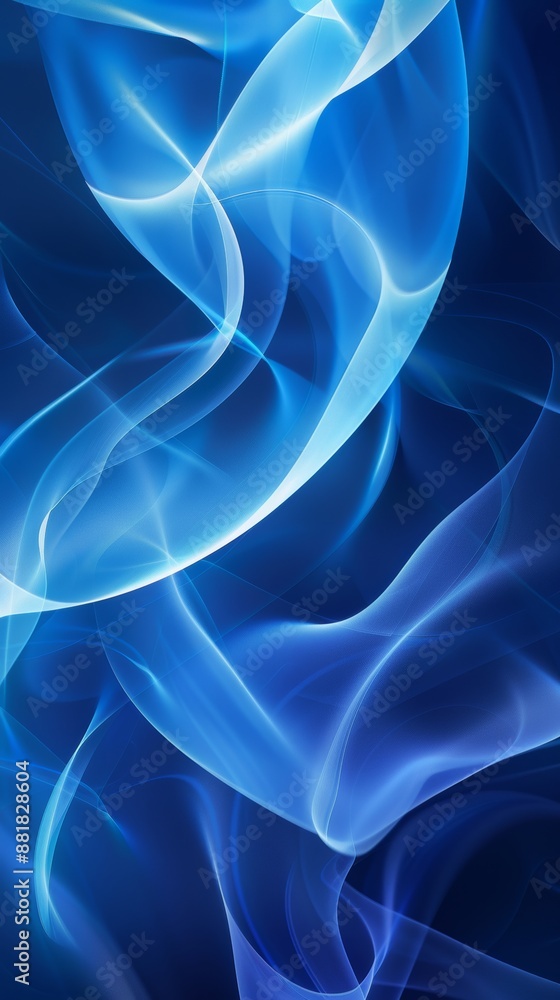 Poster blue abstract background with smooth lines creating a sense of elegance and fluidity, suitable for d