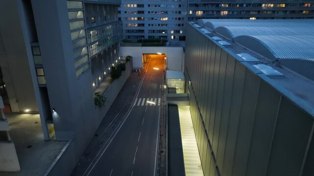 Drohnenaufnahme in der Nacht - Innenstadt