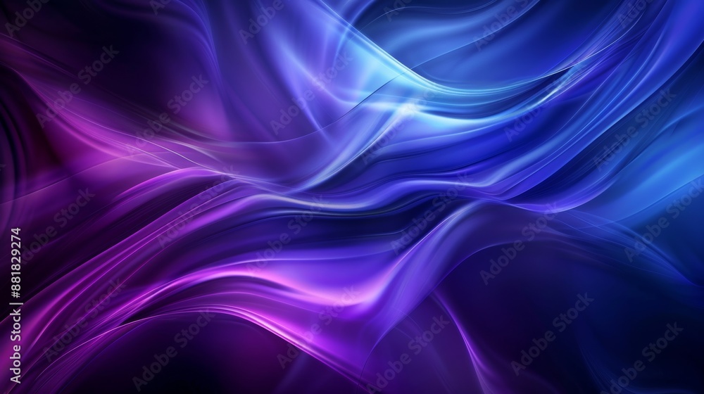 Poster abstract blue and purple waves background blending together creating a stylish gradient color scheme