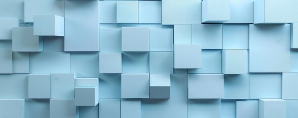 Abstract background featuring a multitude of blue cubes, forming a captivating and modern geometric pattern. The interplay of light and shadow adds depth and dimension to the composition