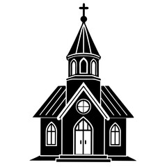 small orthodox church vector  silhouette 