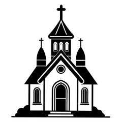 small orthodox church vector  silhouette 