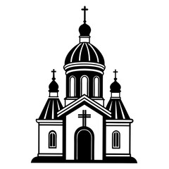 small orthodox church vector  silhouette 