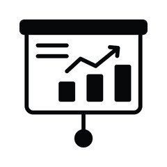 An icon of business graphical presentation, vector of statistical presentation