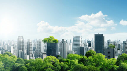 Fototapeta premium Concrete Jungle Oasis: A Breathtaking View of Tokyo's Business District