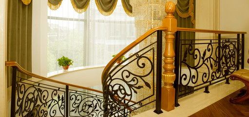 European architectural style spiral staircase