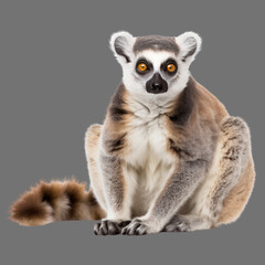 Obraz premium lemur catta cut out on transparent background