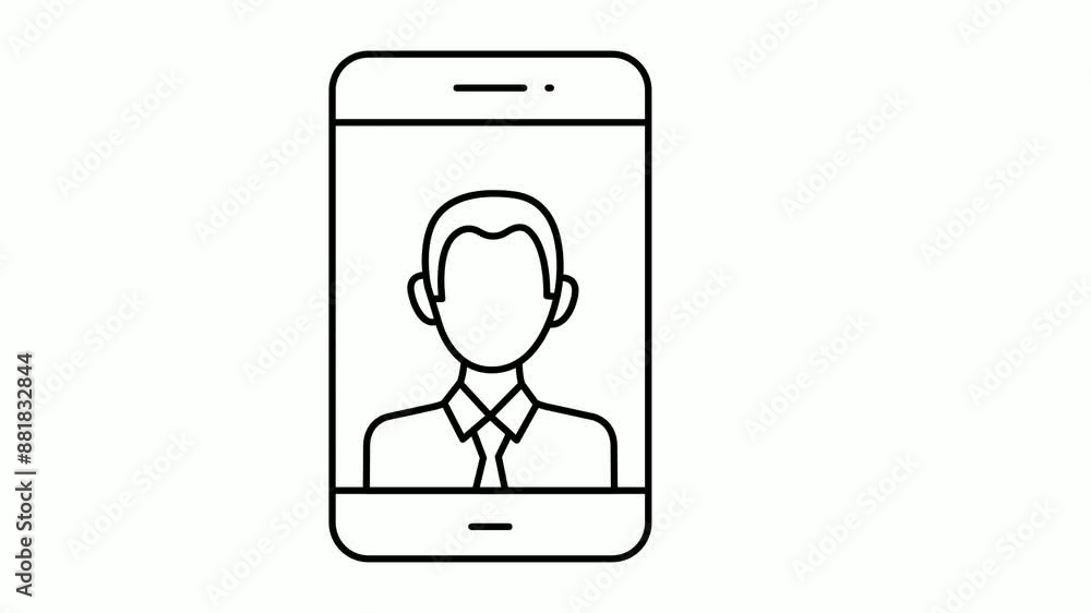 Poster phone tech support in action animated video, virtual call center footage, cloud computing and intern