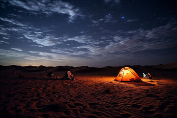camping in the desert