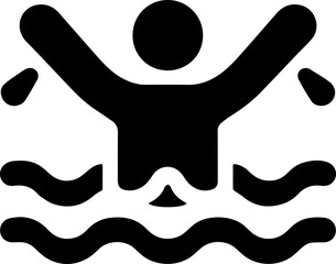 Man stick Icon : Swimming  and Drown