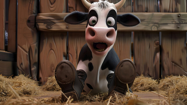 cow in a barn - Powered by Adobe