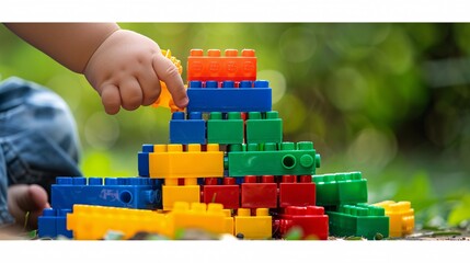 Teacher gathering educational games and activities Stock Photo with copy space