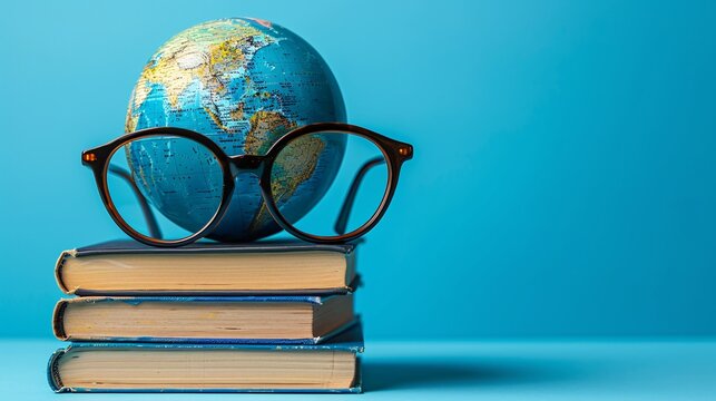Educator packing reference books and resources Stock Photo with copy space