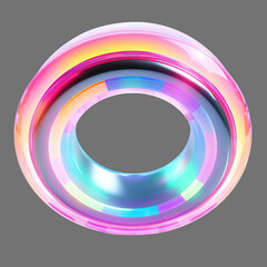 ring abstract round 3D pastel glow neon futuristic