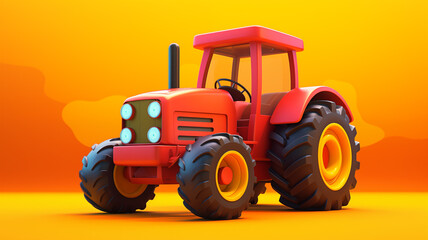 Cartoon 3D tractor illustration
