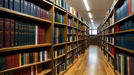 of various books on shelves in the library, library, books, education, reading, literature, shelves, knowledge.