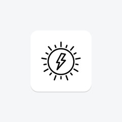 Solar Energy Symbol line icon , vector, pixel perfect, illustrator file