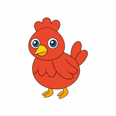 Francium hen silhouette vector art illustration on white background