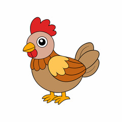 Francium hen silhouette vector art illustration on white background
