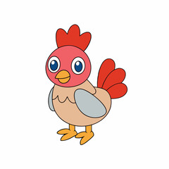 Francium hen silhouette vector art illustration on white background