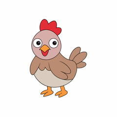 Francium hen silhouette vector art illustration on white background