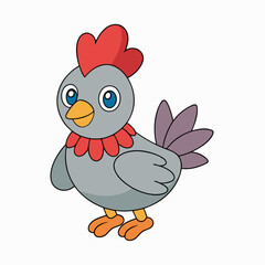 Francium hen silhouette vector art illustration on white background