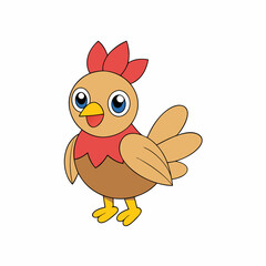 Francium hen silhouette vector art illustration on white background