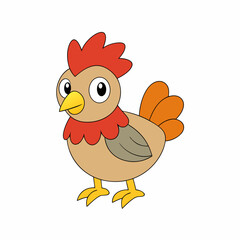 Francium hen silhouette vector art illustration on white background