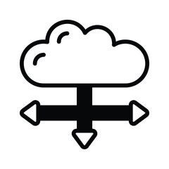 An icon representing cloud-based data distribution and network connectivity solutions