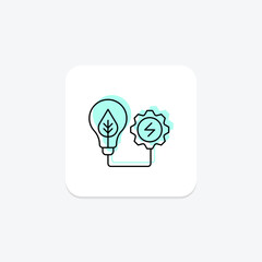 Green Energy color shadow thinline icon , vector, pixel perfect, illustrator file