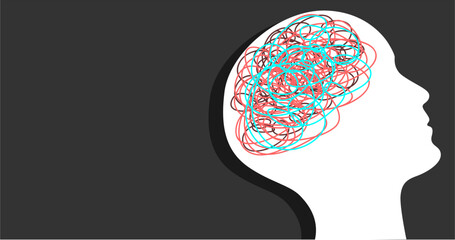 Human head and brain. Brainstorming concept. Vector illustration.