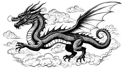 Obraz premium Dragon tattoo sketch