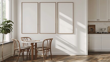 Minimalist Kitchen Dining Area with Wooden Accents