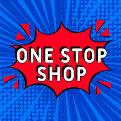 Obraz premium One stop shop Comic pop-art style. Contest pop art comic style. Can be used for business, marketing and advertising.