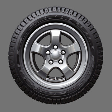recommend clip art: a single one Spare tire wheel isolated cut out transparent background