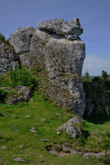 Zborow Mountain. Limestone rocks. Beautiful panorama