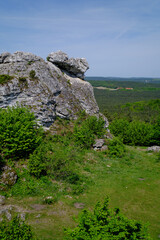 Zborow Mountain. Limestone rocks. Beautiful panorama