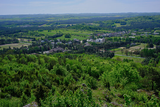 Zborow Mountain. Limestone rocks. Beautiful panorama