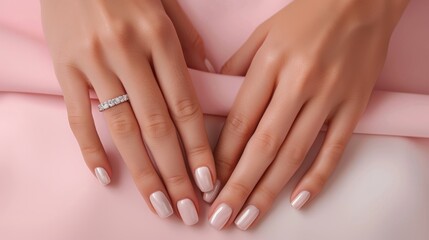 Fototapeta premium Natural nails art with beautiful manicure