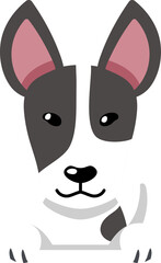 Cartoon character cute bull terrier dog for design.