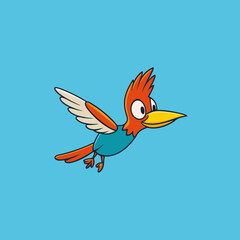 A flying bird icon vector style silhouette illustration