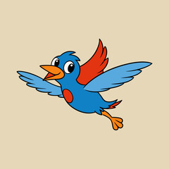 A flying bird icon vector style silhouette illustration