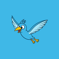 A flying bird icon vector style silhouette illustration